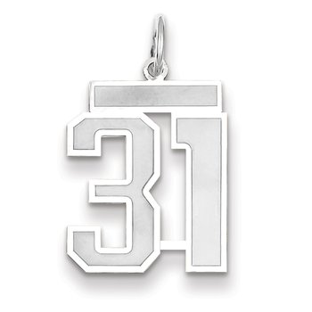14kw Medium Satin Number 31 Charm
