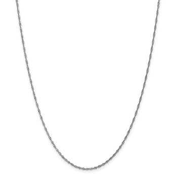 14K White Gold 10 inch 1.4mm Singapore with Spring Ring Clasp Anklet