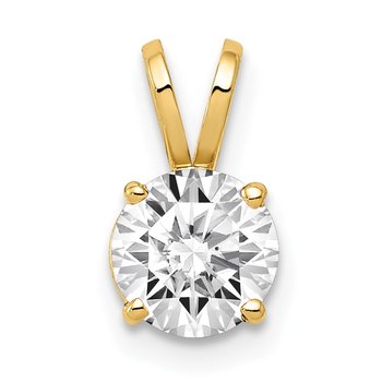 14k 6mm Round Cubic Zirconia Pendant