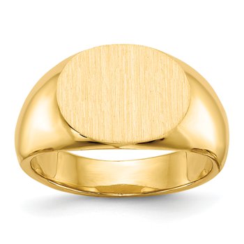 14k 12.5x9.5mm Closed Back Signet Ring