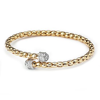 Italian 14kt Popcorn Flex Bangle