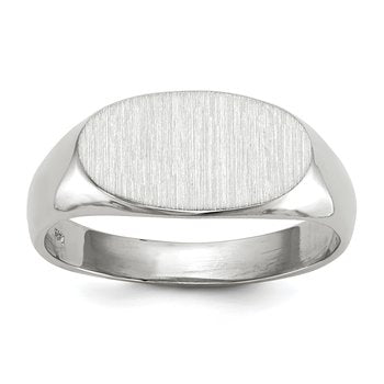 14k White Gold 13.5x7.5mm Open Back Signet Ring