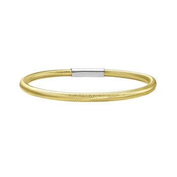Silver Plated Basketweave Stretch Bangle