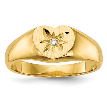 14k Child's AA Diamond Signet Ring
