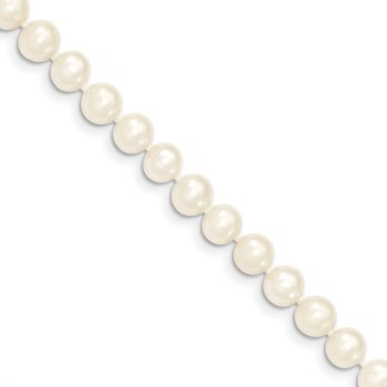 14k 6-7mm White Semi-Round Freshwater Cultured Pearl 12 inch Necklace