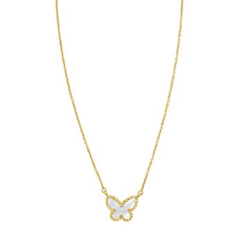 14K Primavera MOP Butterfly Necklace