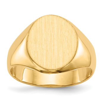 14k 11.0x12.5mm Closed Back Signet Ring