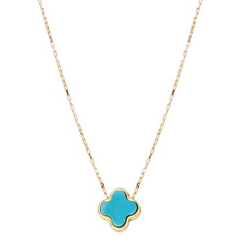 Italian 14kt Gold Turquoise Necklace