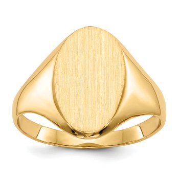 14k 8.5x14.0mm Closed Back Signet Ring