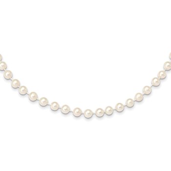 14k 5-6mm White Near-Round Freshwater Cultured Pearl 16 inch Necklace