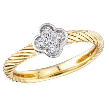 Two-Toned Diamond Ladies Fashion Ring