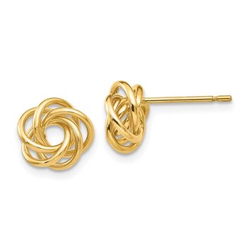 14k Polished Knot Post Earrings