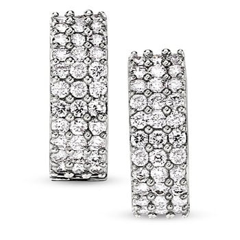 3 Row Prong Set Outside Hoops 2.3Mm