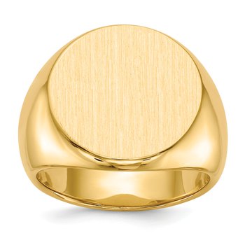 14k 18.0x18.0mm Closed Back Mens Signet Ring