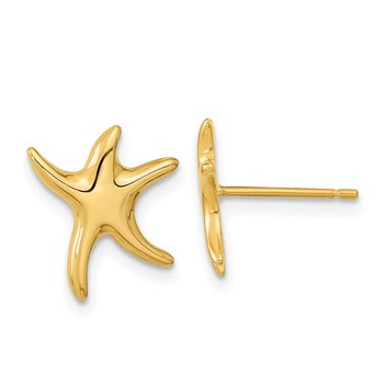 14k Polished Starfish Post Earrings