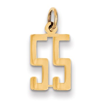 14k Small Elongated Number 55 Charm