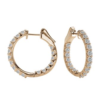 Ladies Fashion Diamond Hoop Earrings