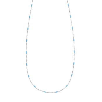 Silver Enamel Beaded Chain Necklace