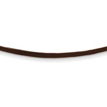 14k Yellow Clasp 2mm 16 inch Brown Leather Cord Necklace