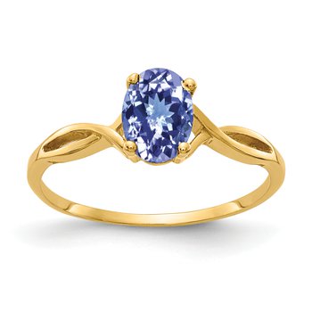 14k 7x5mm Oval Tanzanite ring