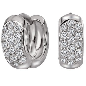 Diamond Huggie Hoop Earrings