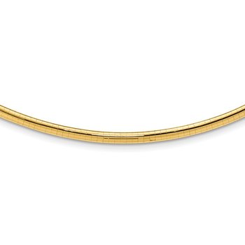 14k Polished 4mm Standard Weight 16 inch Domed Omega Necklace