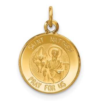 14k Saint Matthew Medal Charm