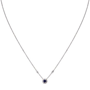 Diamond and Sapphire Pendant Necklace