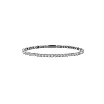 14K Rose Gold Flexible Eternity with Security Clasp Bangle Diamond 1.00 Ctw