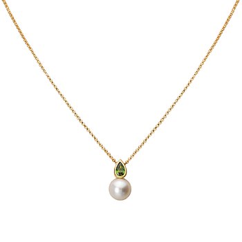 14kt Peridot and Pearl Necklace