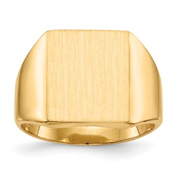 14k 13.5x15.0mm Closed Back Mens Signet Ring