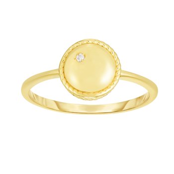 14K Yellow Gold Polished Italian Cable Size-7 Ring