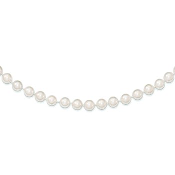 14k 6-7mm White Round Akoya Saltwater Cultured Pearl 16 inch Necklace