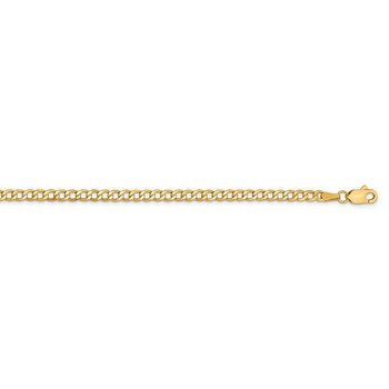14K 10 inch 2.85mm Semi-Solid Curb with Lobster Clasp Anklet