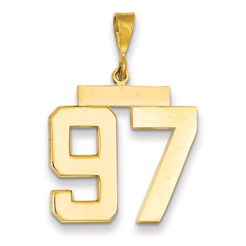 14k Large Polished Number 97 Charm