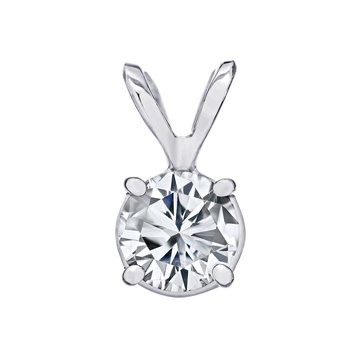 STANDARD - 14K Yellow Gold Diamond 1.00 Ctw 4 Prong Basket Setting Rabbit Ears Pendant Available in White, Yellow or Rose Gold