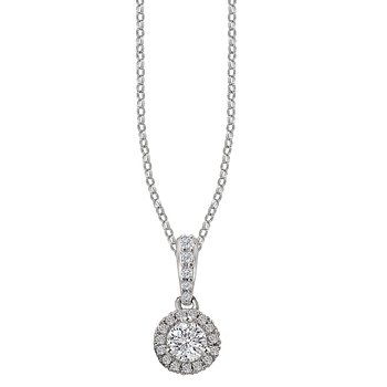 Ladies Diamond Halo Pendant