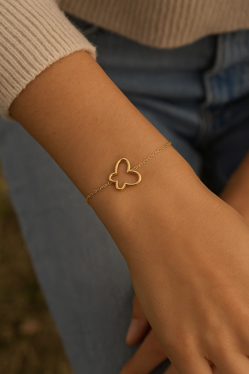 Elegant Italian 14kt Butterfly Bracelet Bracelet