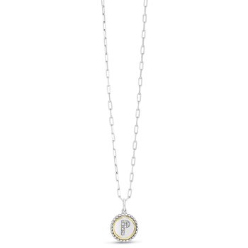 18K & Sterling Silver 20in Diamond Cut/ Textured Necklace with Pear Shaped Lobster Clasp