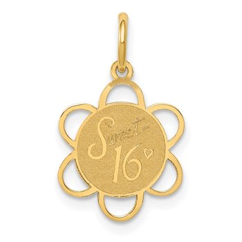 14k SWEET 16 Disc Charm