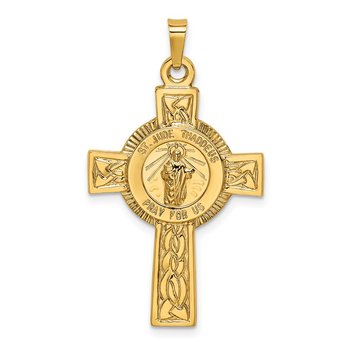 14k Cross w/St. Jude Medal Pendant