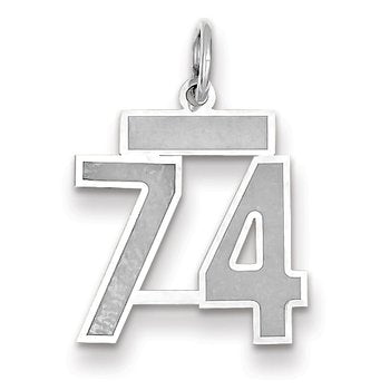 14kw Small Satin Number 74 Charm