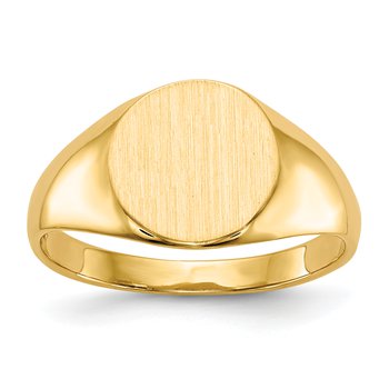 14k 9.5x8.5mm Closed Back Signet Ring