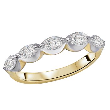 Two-Tone Lab Grown Diamond Ladies Fashion Ring