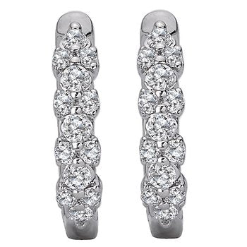 Diamond Huggie Hoop Earrings