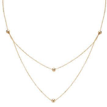 Italian 14kt Gold Bead Necklace