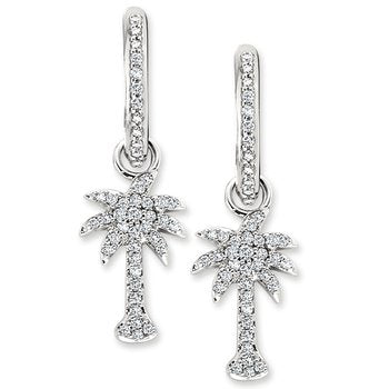 Earring Set: Hoops With Palm Tree 0.50Ct