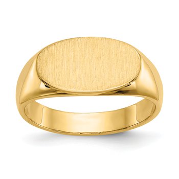 14k 13.5x8.0mm Closed Back Signet Ring