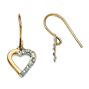 14k Diamond Fascination Heart Earrings