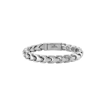Bulova Stainless Steel Classic Jewelry Mens Bracelet